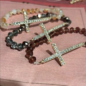 Elegant Crystal Cross Bracelets